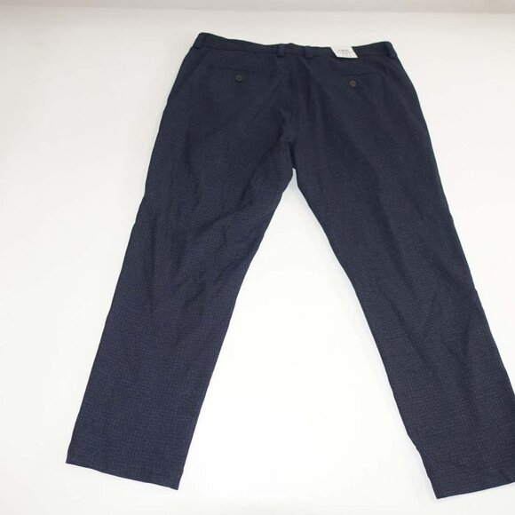 Zara Men's Melange Slim Stretch Pants 38 x 28 NWT Navy Blue Flat Front Slacks - Picture 5 of 8